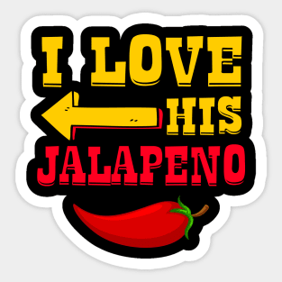 I Love His Jalapeno Matching Couple Sticker